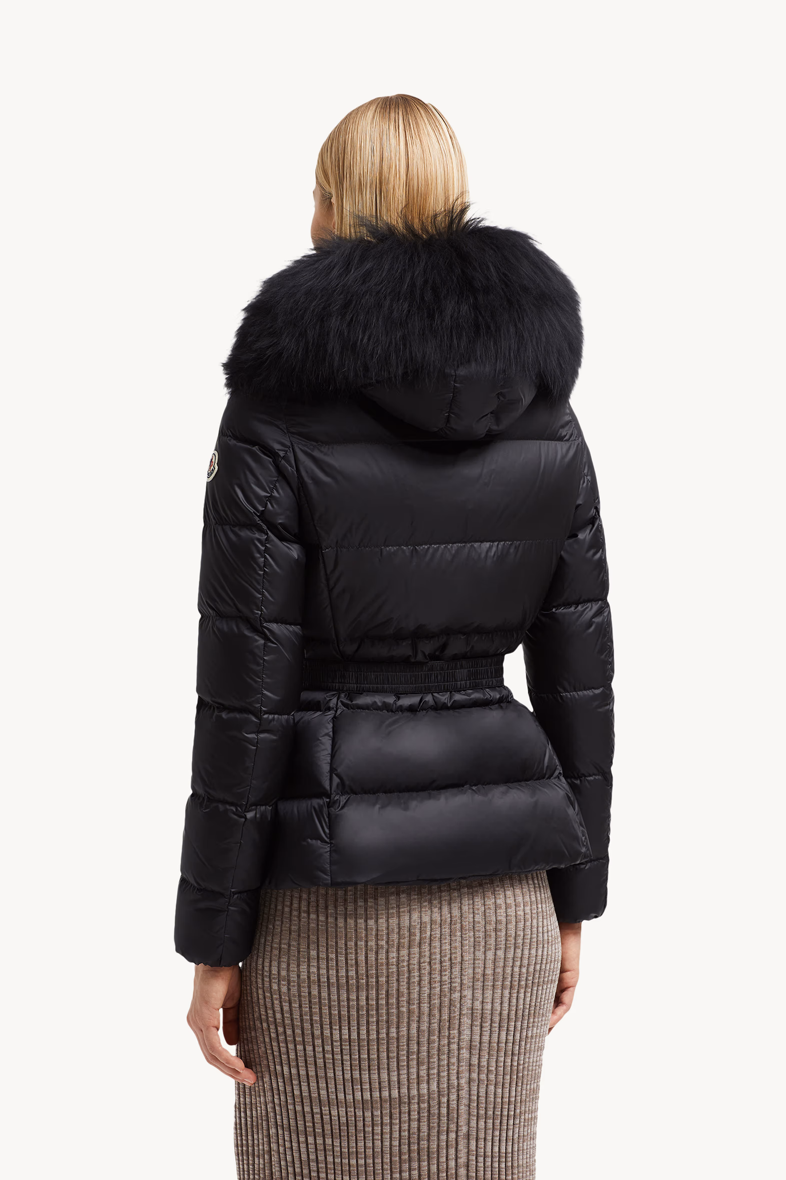 Doudoune courte à capuche bordée de shearling Boed Femmes Noir Moncler 5